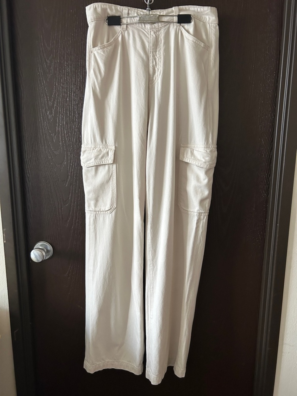 AG Jeans Lt. Cream Cargo Pants Utility Pockets Cotton/Modal/Silk High Rise :27